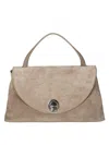 Coccinelle Structured Suede Handbag With Adjustable Strap In Multi