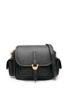 Coccinelle Structured Textured Shoulder Bag With Magnetic Flap Closure In Black