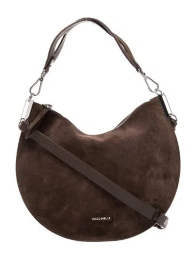 Pre-owned Coccinelle Suede Hobo In Brown
