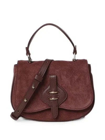 Coccinelle Suede Leather Tote Bag In Brown