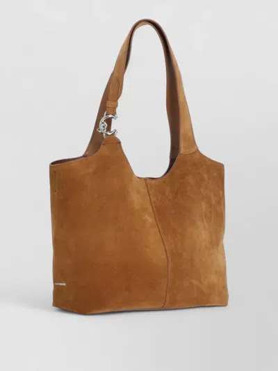 Coccinelle Suede Leather Tote Shoulder Bag Set In Orange
