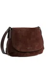 Coccinelle Suede Satchel Bag In Brown