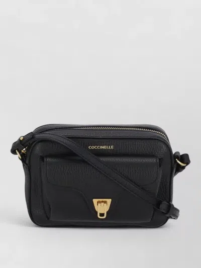 Coccinelle Suede Shoulder Bag Adjustable Strap Hardware