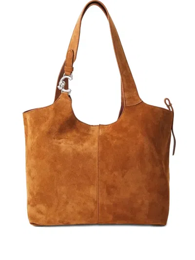 Coccinelle Suede Shoulder Bag In Brown