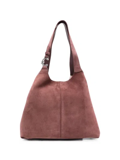 Coccinelle Suede Shoulder Bag In Red