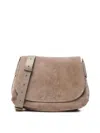 Coccinelle Suede Shoulder Bag In Sand