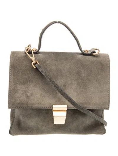 Pre-owned Coccinelle Suede Top Handle Bag In Gray
