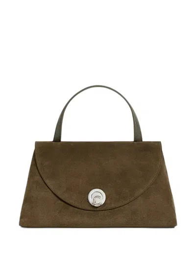 Coccinelle Suede Top-handle Tote Bag In Brown