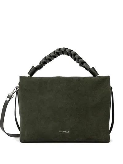 Coccinelle Suede Tote Bag In Black