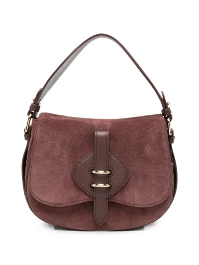Coccinelle Suede Tote Bag In Brown