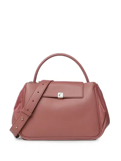 Coccinelle Suede-panelled Leather Tote Bag In Brown