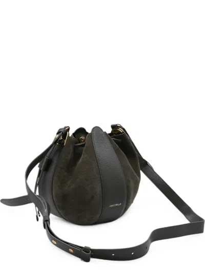 Coccinelle Suede-panelled Shoulder Bag In Brown