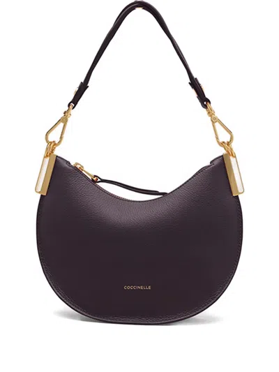 Coccinelle Sunup Crescent-shaped Shoulder Bag In Purple