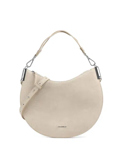 Coccinelle Sunup Medium Suede Bag In Brown