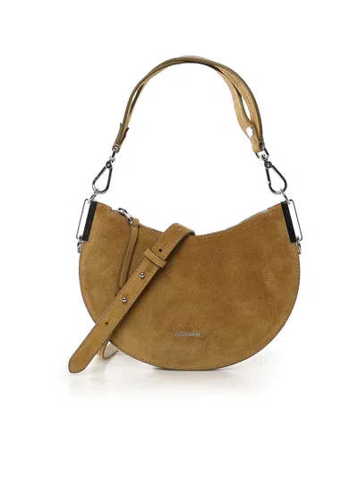 Coccinelle Sunup Small Leather Shoulder Bag In Sand