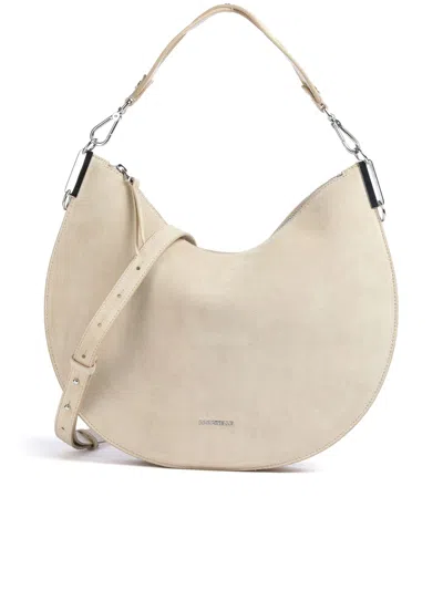 Coccinelle Medium Sunup Suede Shoulder Bag In Neutral