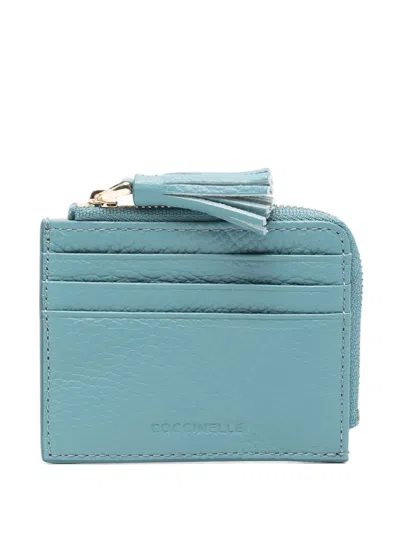 Coccinelle Tassel Leather Wallet In Blue