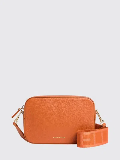 Coccinelle Small Tebe Leather Shoulder Bag In Orange