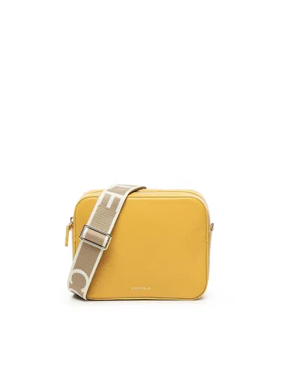 Coccinelle Tebe Leather Shoulder Bag In Soleado
