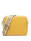 Coccinelle Tebe Logo-strap Leather Shoulder Bag In Yellow