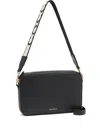 Coccinelle Tebe Textured Zip-top Crossbody Bag In Black