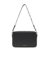 Coccinelle Tebe Textured Zip-top Crossbody Bag In Black