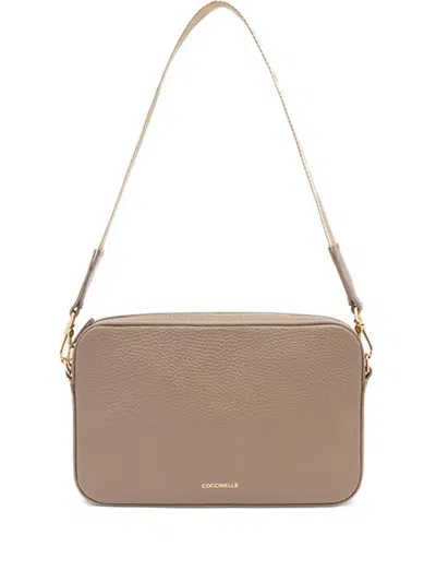 Coccinelle Tebe Zip-fastening Cross Body Bag In Neutral