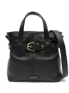 Coccinelle Black Leather Tote Bag With Belt