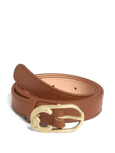 Coccinelle Textured Buckle Belt In Brown