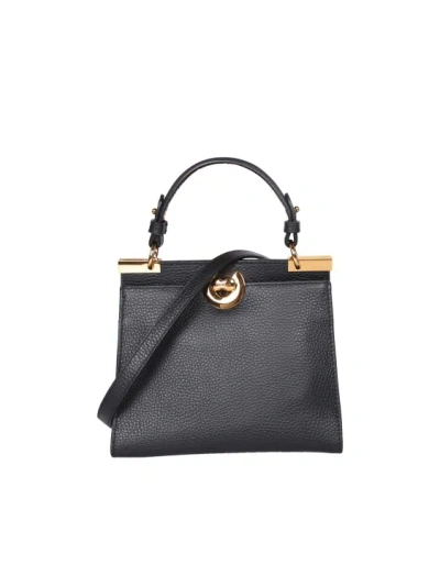 Coccinelle Textured Leather Bag In Black