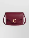 Coccinelle Textured Leather Cross-body Bag Adjustable Strap In Red