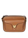 Coccinelle Textured Leather Crossbody Bag In Brown