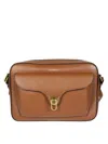Coccinelle Textured Leather Crossbody Bag In Brown