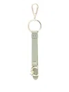 Coccinelle Textured Logo-charm Keyring In Green