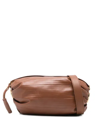 Coccinelle Textured Shoulder Bag In Brown