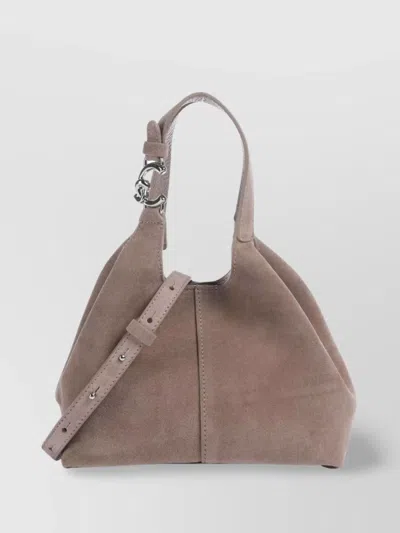 COCCINELLE TOP HANDLE LEATHER HANDBAG WITH SUEDE FINISH