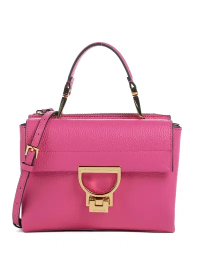 Coccinelle Top-handle Leather Shoulder Bag In Pink