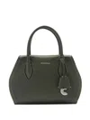 Coccinelle Top Handle Logo Charm Tote Bag In Green