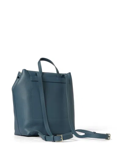 Coccinelle Top-handle Leather Backpack In Blue