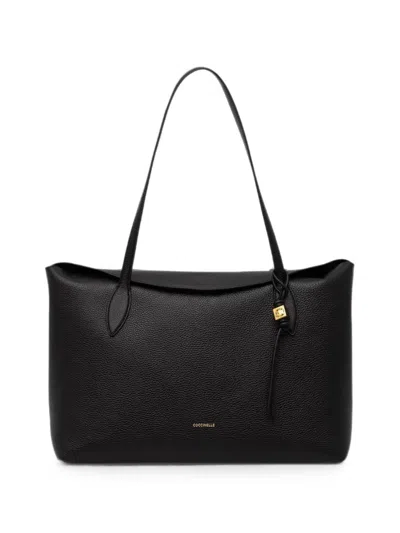 Coccinelle Top-handles Leather Tote Bag In Black
