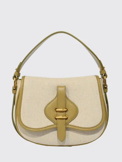 Coccinelle Mavery Small Bag In Linen And Leather In Multi
