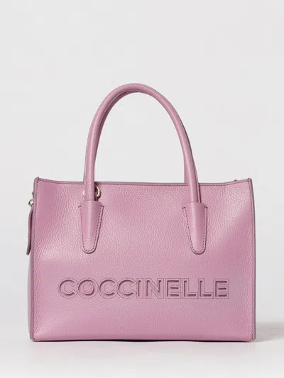 Coccinelle Myrtha Debossed-logo Tote Bag In Purple