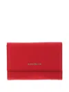 Coccinelle Trifold Leather Wallet In Red