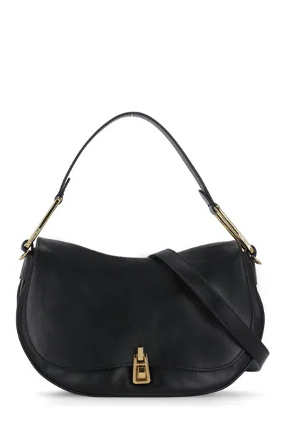 Coccinelle Turn Buckled Shoulder Bag In Black