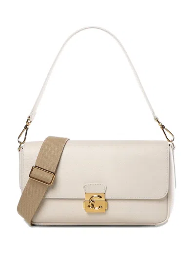Coccinelle Turnlock Shoulder Bag In Neutral