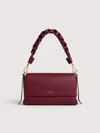 Coccinelle Two-sided Leather Shoulder Bag Boheme Grana Double Small In Burgundy