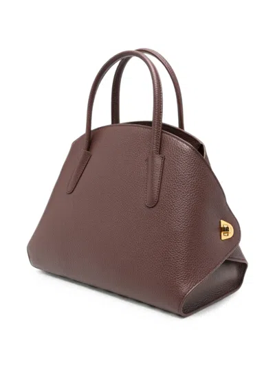 Coccinelle Tylde Pebbled Leather Tote Bag In Brown