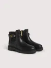 Coccinelle Vintage-effect Leather Ankle Boots C-saddle In Black