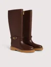 Coccinelle Vintage-effect Leather Ankle Boots C-saddle Vintage In Brown