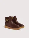 Coccinelle Vintage-effect Leather Ankle Boots C-saddle Vintage In Brown